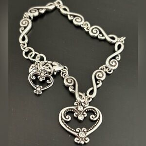 Brighton Palazzo Heart silver charm bracelet